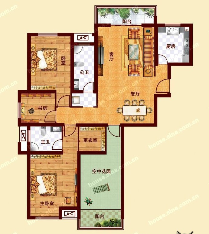 N1戶(hù)型 四室兩廳兩衛(wèi) 154-164㎡